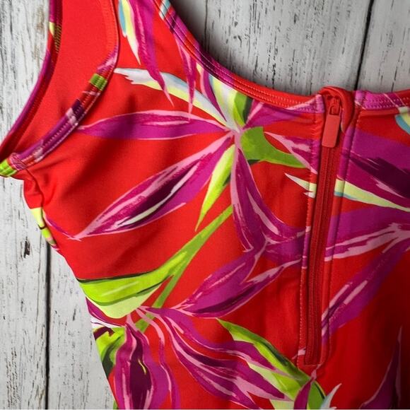 Old Navy Women's Summer Seasonal  Quarter Zip Floral One Piece Swimsuit Sz S - Picture 12 of 15